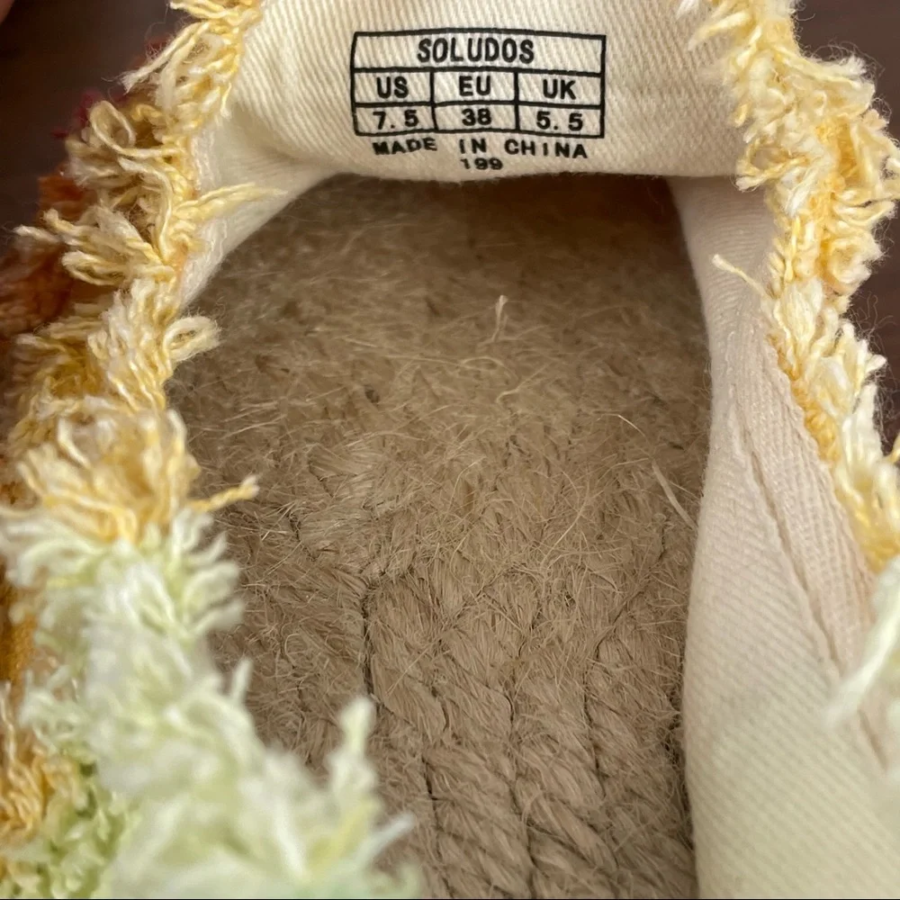 Summery Anthropologie/Soludos Ombre Smoking Slippers Sherbert Multicolor, 7.5